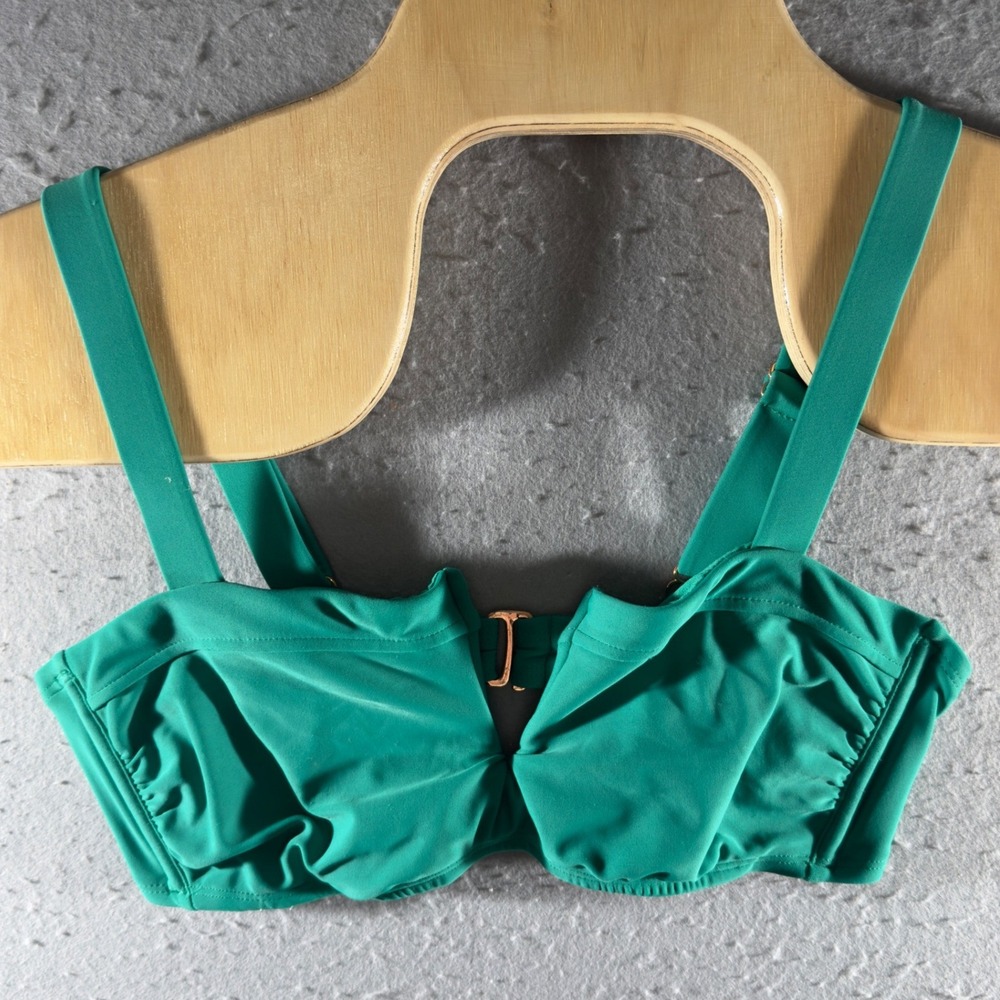 3184 | Shade & Shore Underwire Front Hook Bikini Top (ONLY) Green Womens M